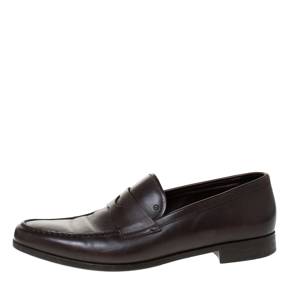 

Giorgio Armani Brown Leather Loafers Size