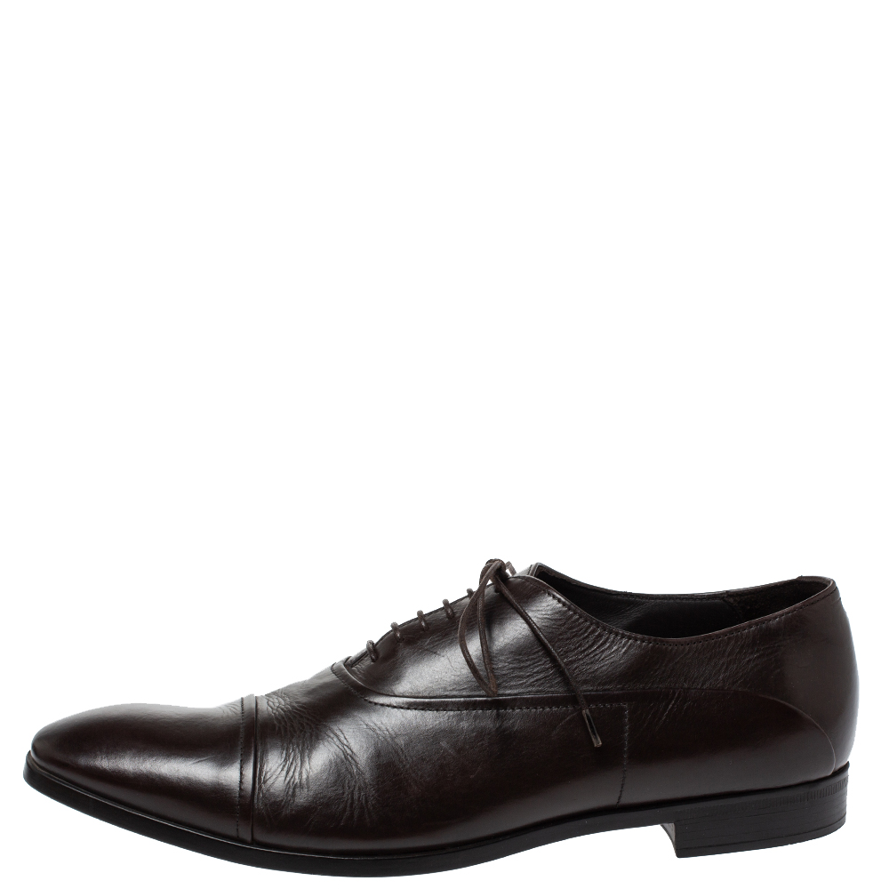 

Giorgio Armani Brown Leather Classic Oxfords Size