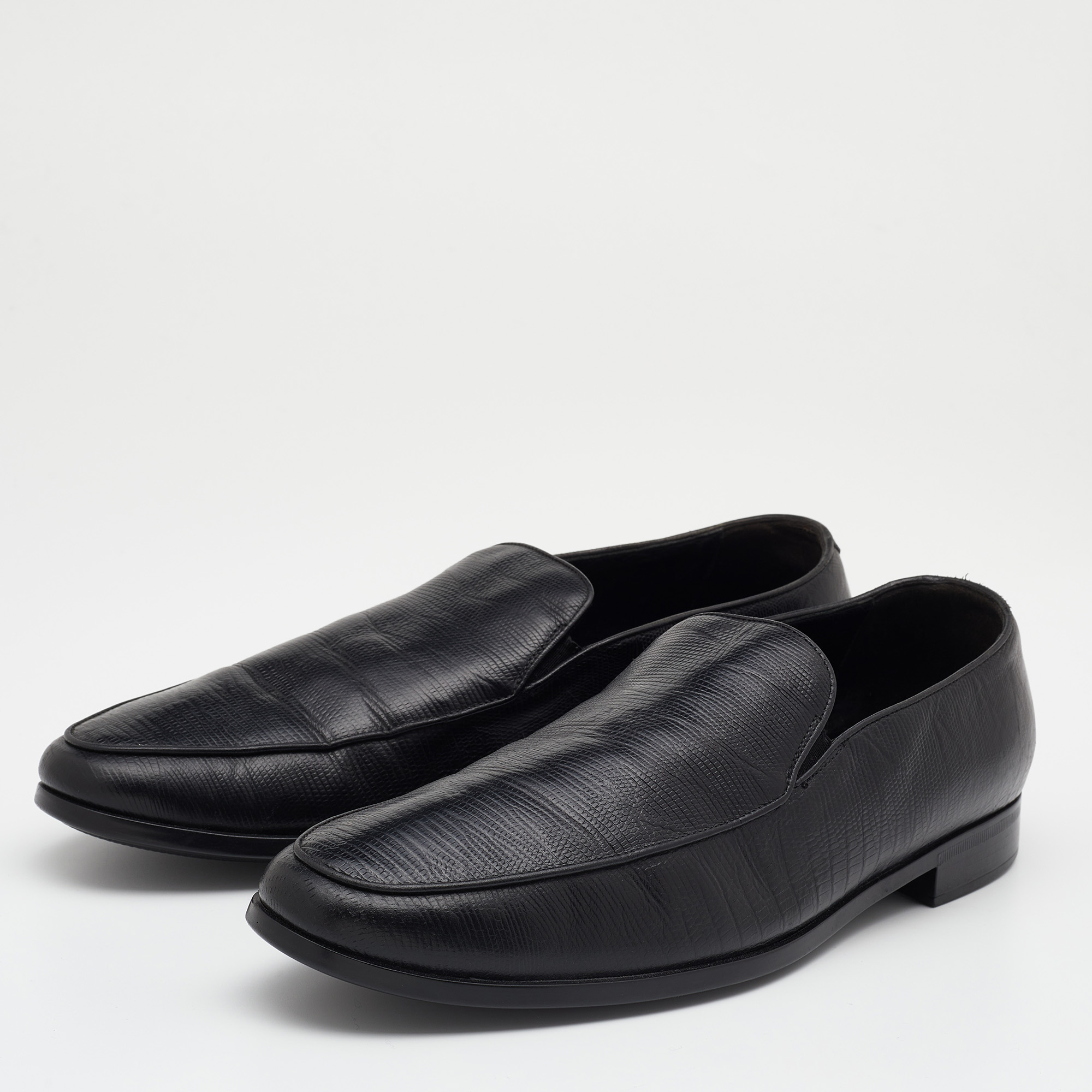 

Giorgio Armani Black Lizard Embossed Leather Slip On Loafers Size, Blue