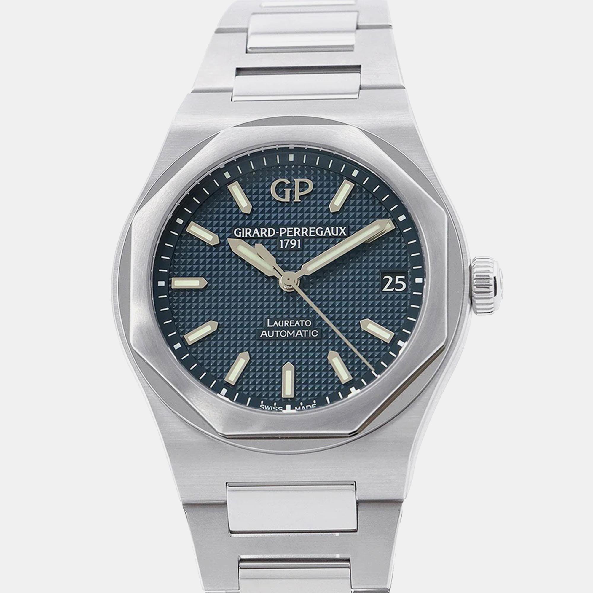 

Girard Perregaux Laureato 81010-11-431-11A Automatic Blue Stainless Steel Men's Wristwatch 42 mm