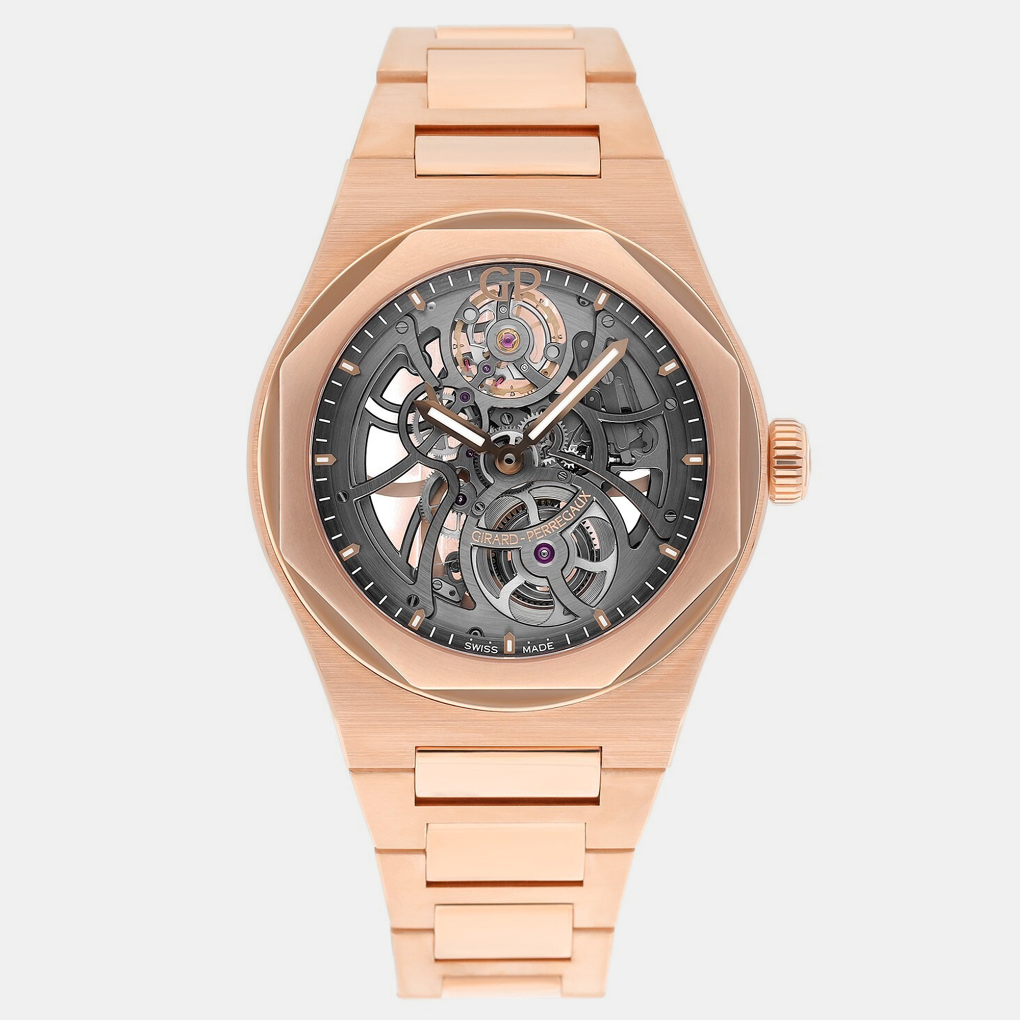 

Girard Perregaux Laureato 81015-52-002-52A Automatic Grey 18k Rose Gold Men's Wristwatch 42 mm