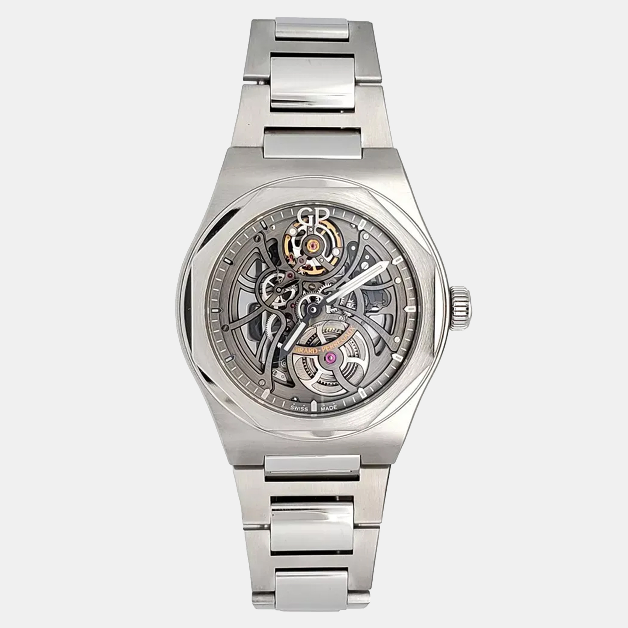 

Girard Perregaux Laureato 81015-11-001-11A Automatic Skeleton Stainless Steel Men's Wristwatch 42 mm, Transparent