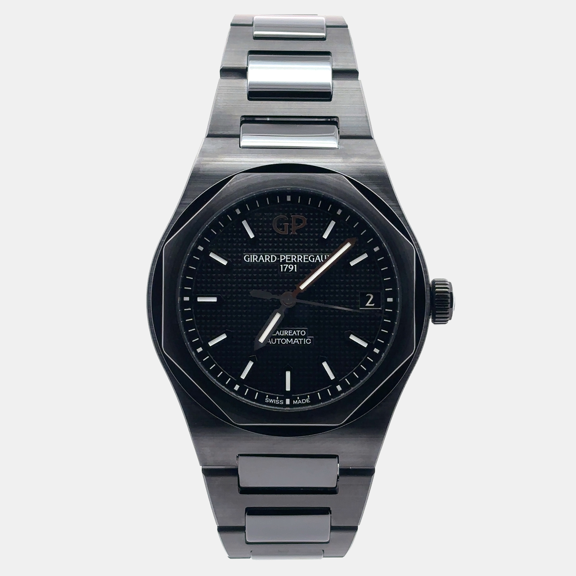Girard Perregaux Laureato 81010-36-631-32A Black Ceramic Automatic Men's Wristwatch 42mm