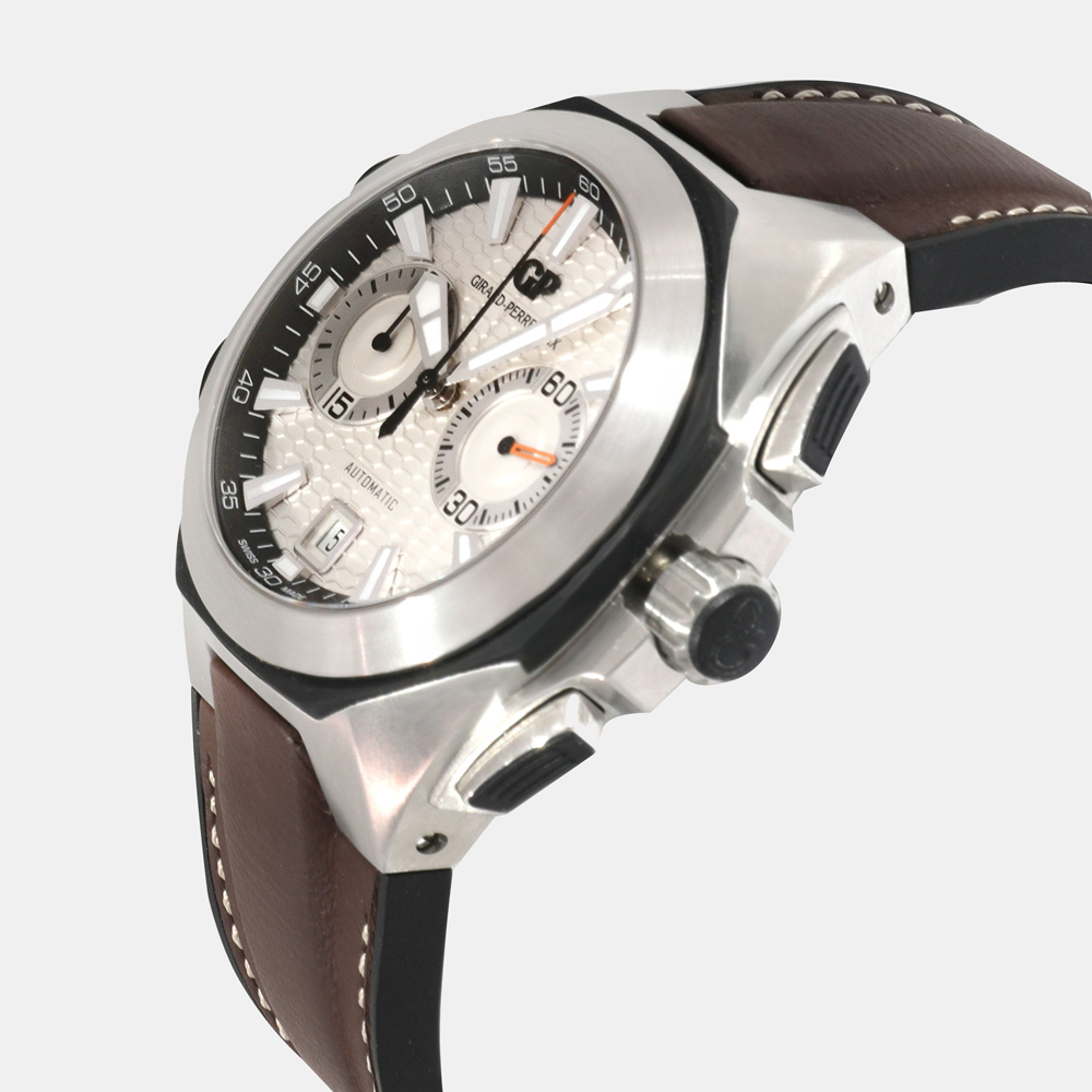 

Girard-Perregaux Silver Stainless Steel Chrono Hawk 49970 Automatic Chronograph Men's Wristwatch 44 mm