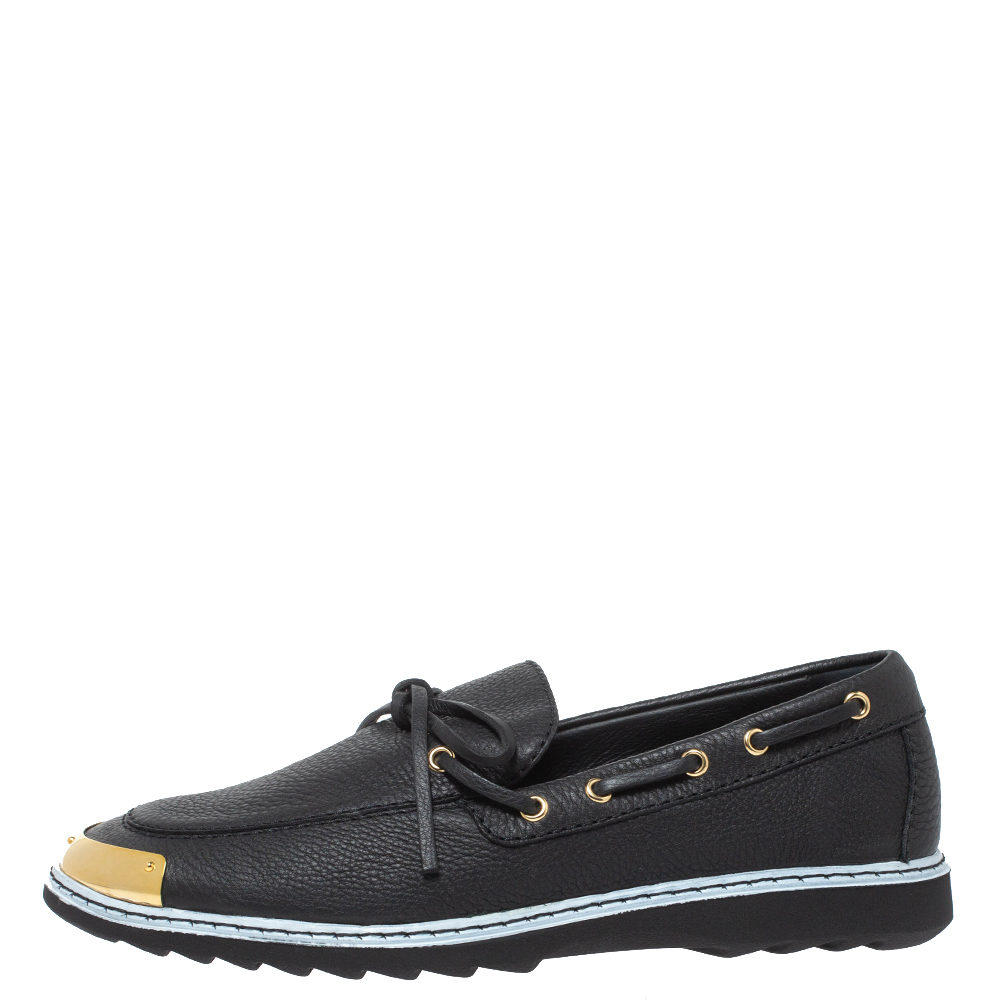 

Giuseppe Zanotti Black Leather Bow Slip On Sneakers