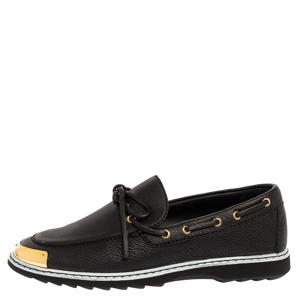

Giuseppe Zanotti Black Leather Bow Slip On Sneakers Size