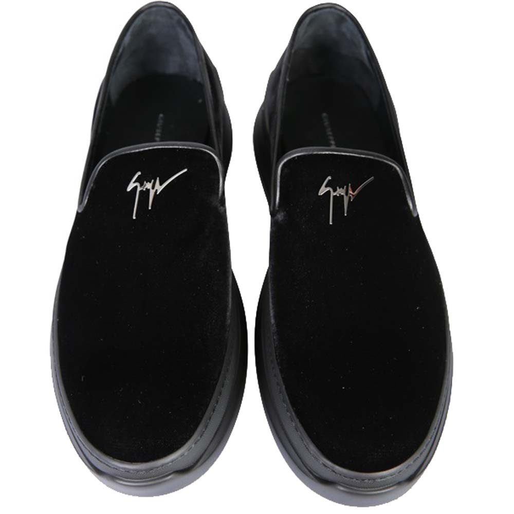 

Giuseppe Zanotti Black Velvet Ashton Slip-Ons Size IT