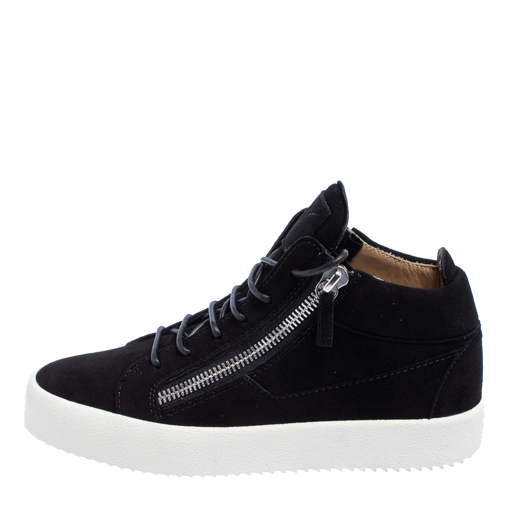 

Giuseppe Zanotti Black Suede High Top Sneakers Size