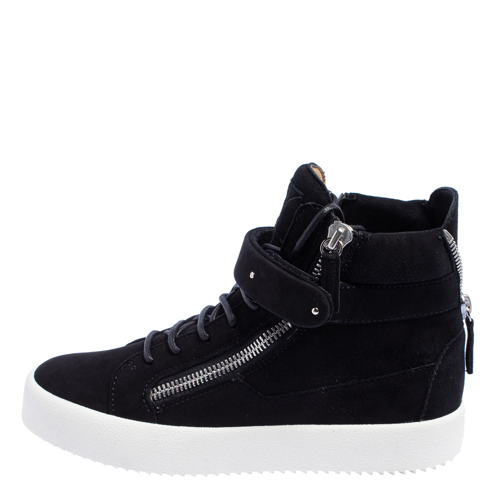 

Giuseppe Zanotti Black Suede High Top Sneakers Size