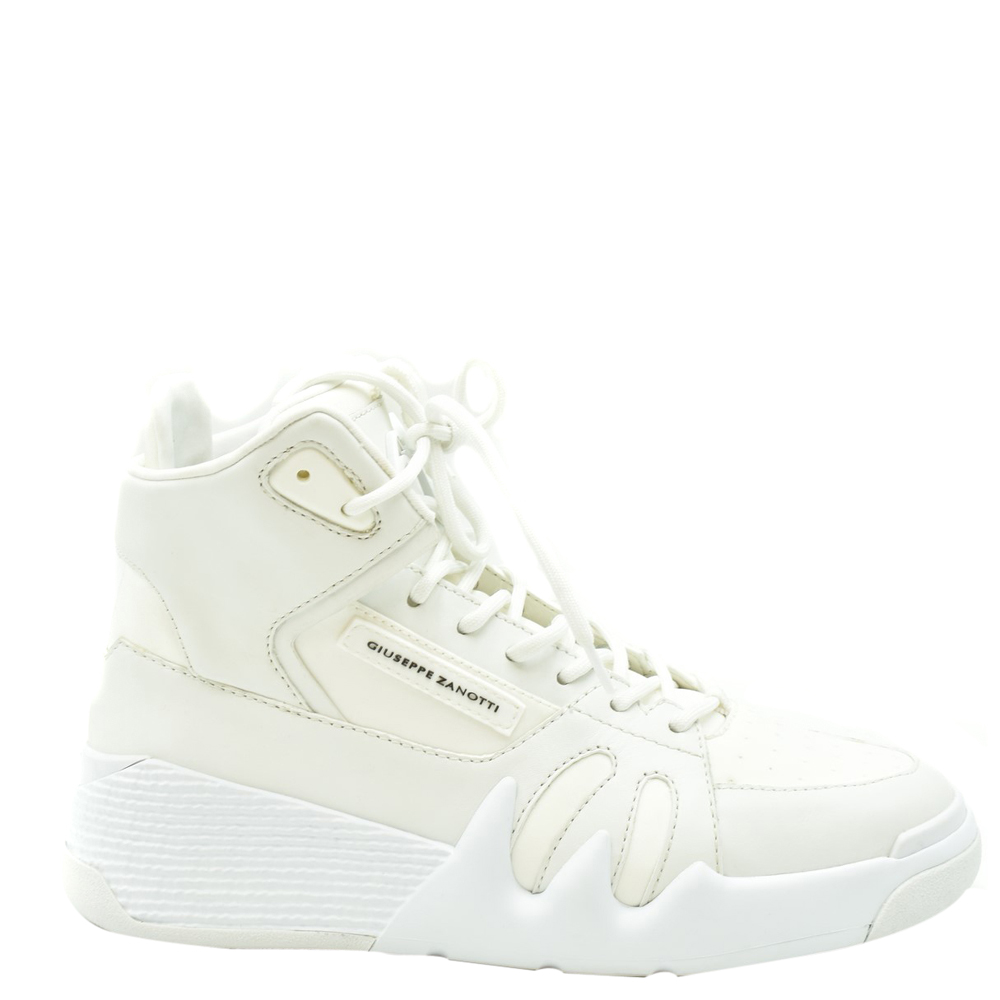 Pre-owned Giuseppe Zanotti White Leather High-top Sneakers Size Eu 41