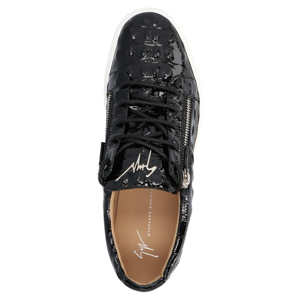 

Giuseppe Zanotti Black Patent leather side-zip Sneakers Size EU