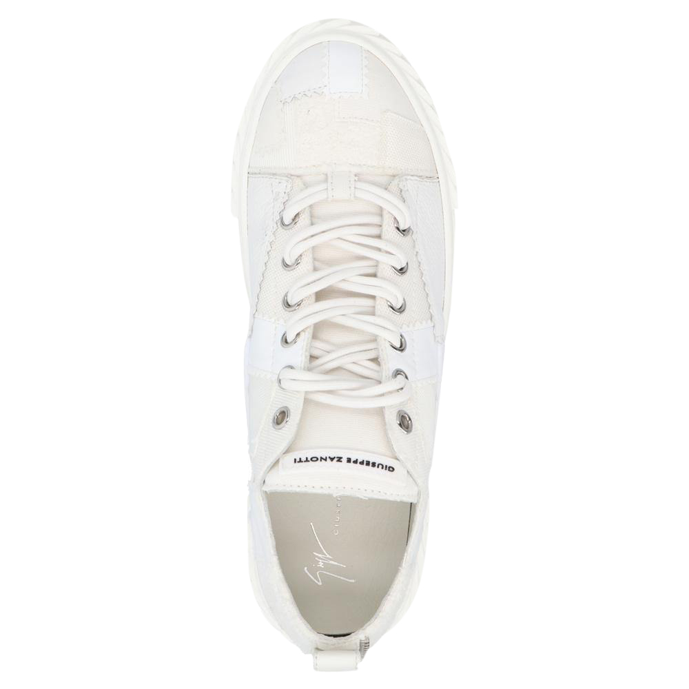 

Giuseppe Zanotti White Patchwork Low Top Sneakers Size EU