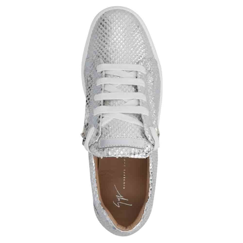 

Giuseppe Zanotti Sillver Snakeskin-effect Gail Sneakers Size EU, Silver