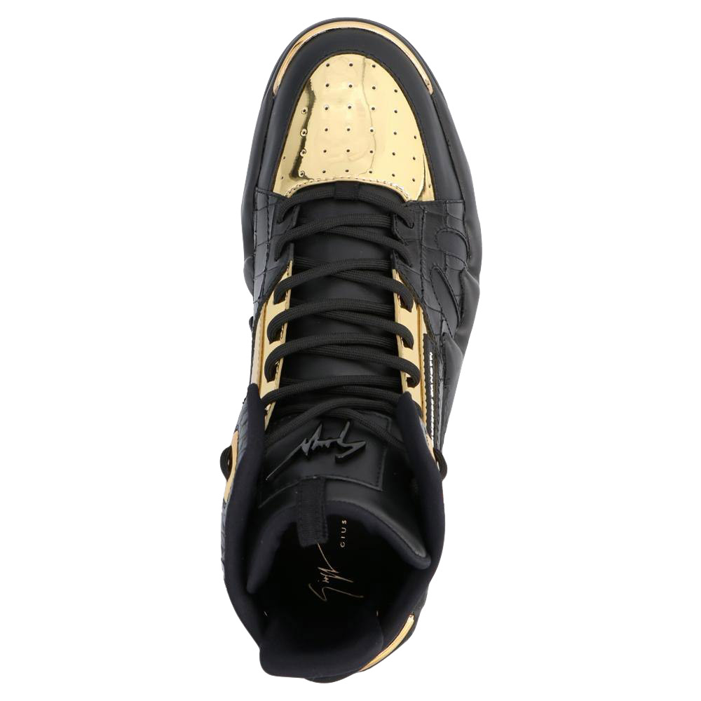 

Giuseppe Zanotti Black/Gold Talon High-Top Sneakers Size EU