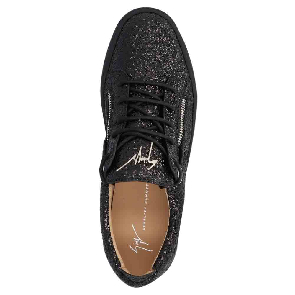 

Giuseppe Zanotti Black Glitter Frankie Sneakers Size EU