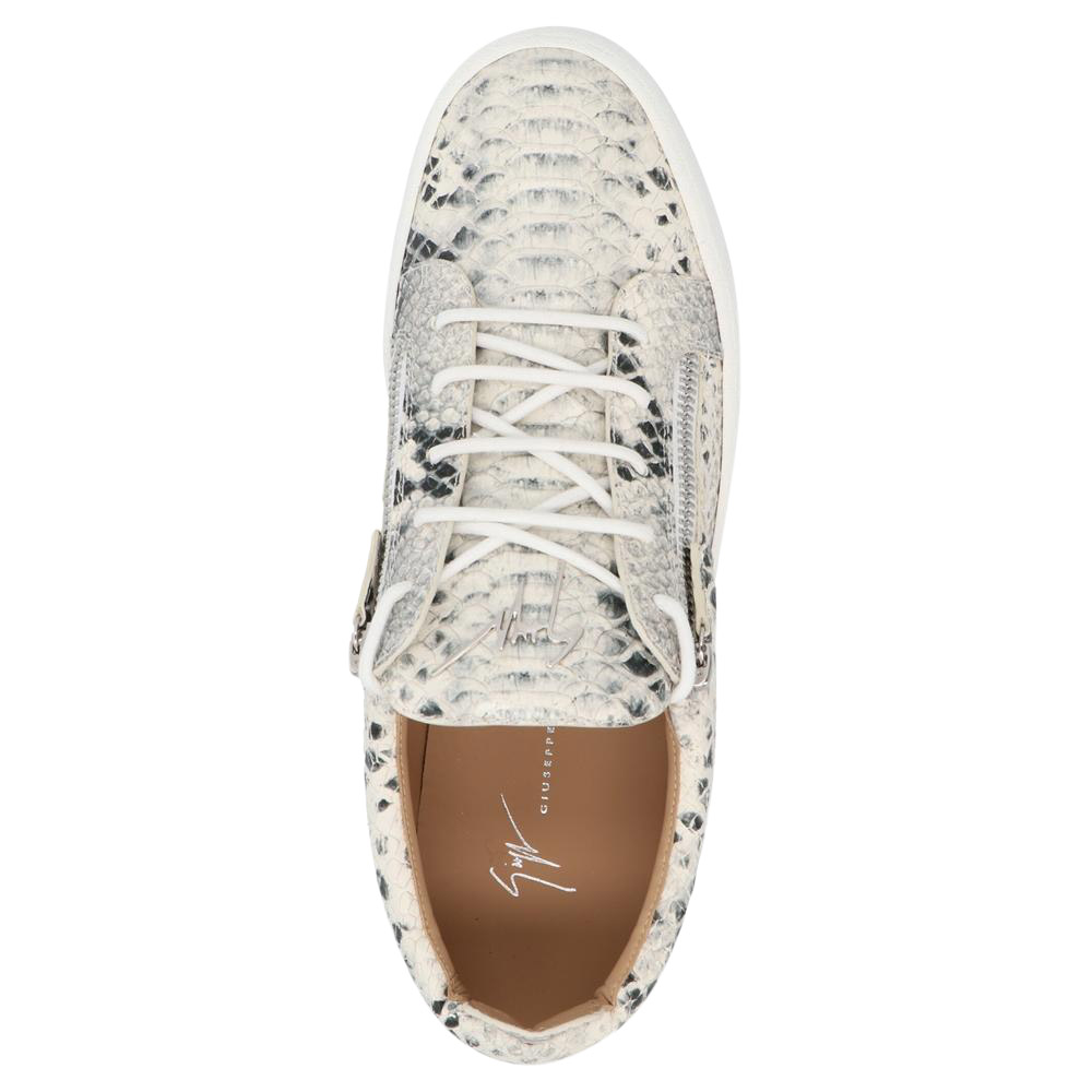 

Giuseppe Zanotti White Python-print Leather Frankie Sneakers Size EU