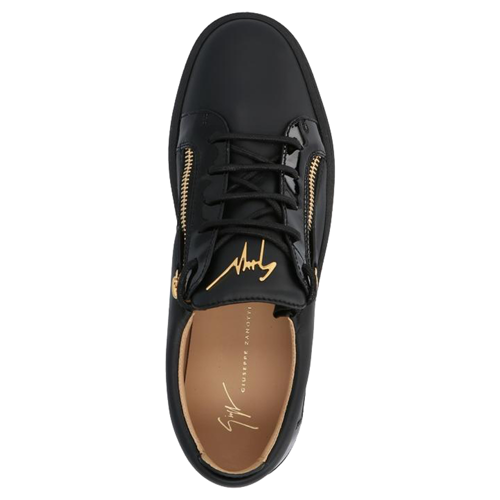 

Giuseppe Zanotti Black Leather Frankie Sneakers Size EU