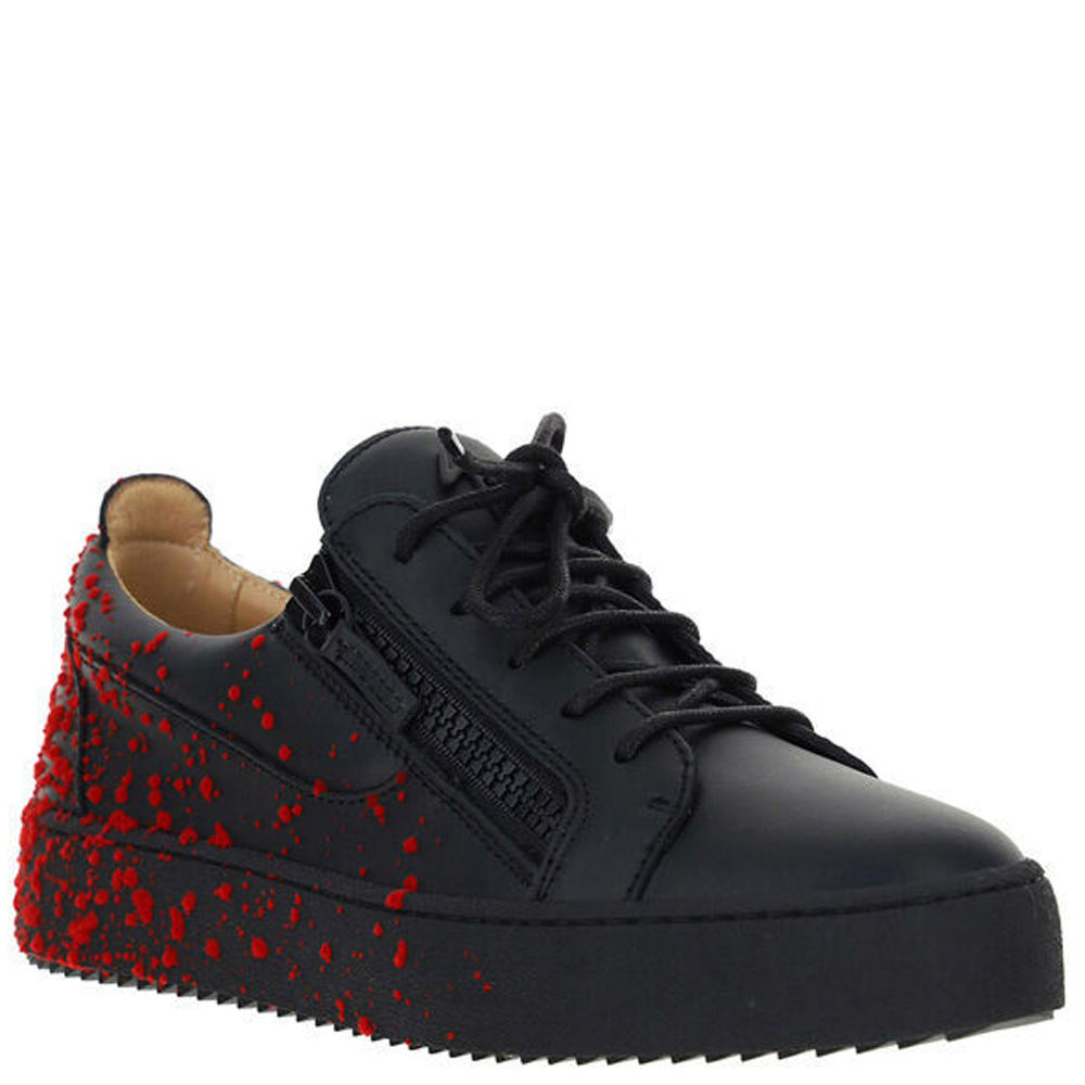 

Giuseppe Zanotti Black/Red Spray-effect Frankie Sneakers Size IT