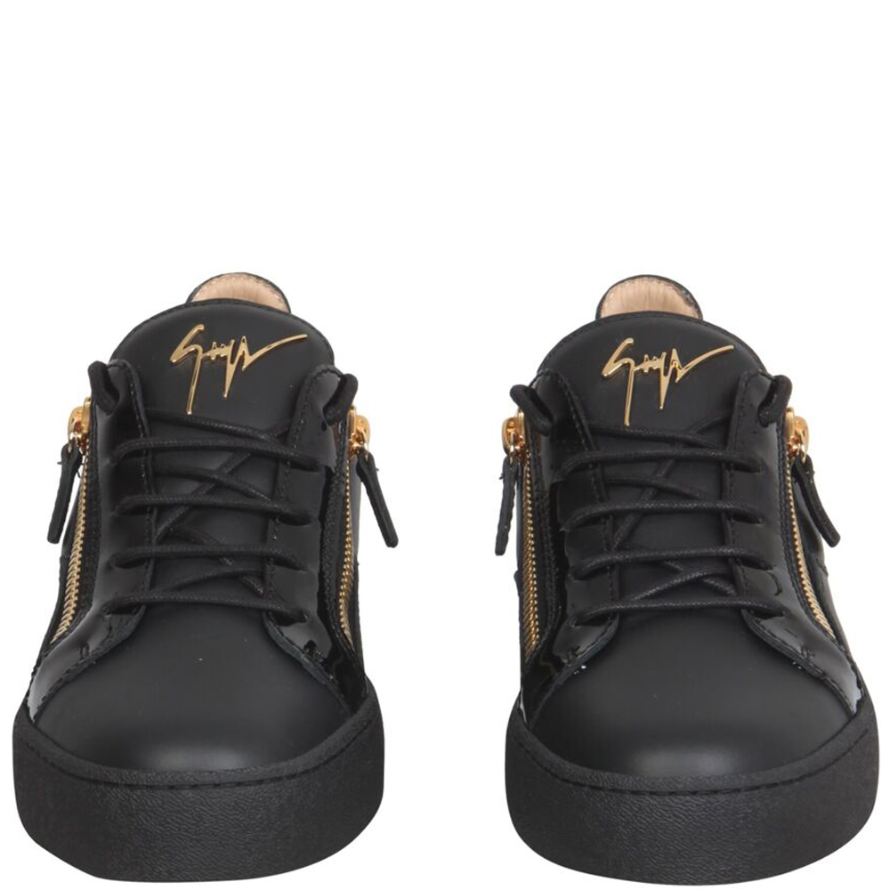 

Giuseppe Zanotti Black Leather Frankie Sneakers Size IT