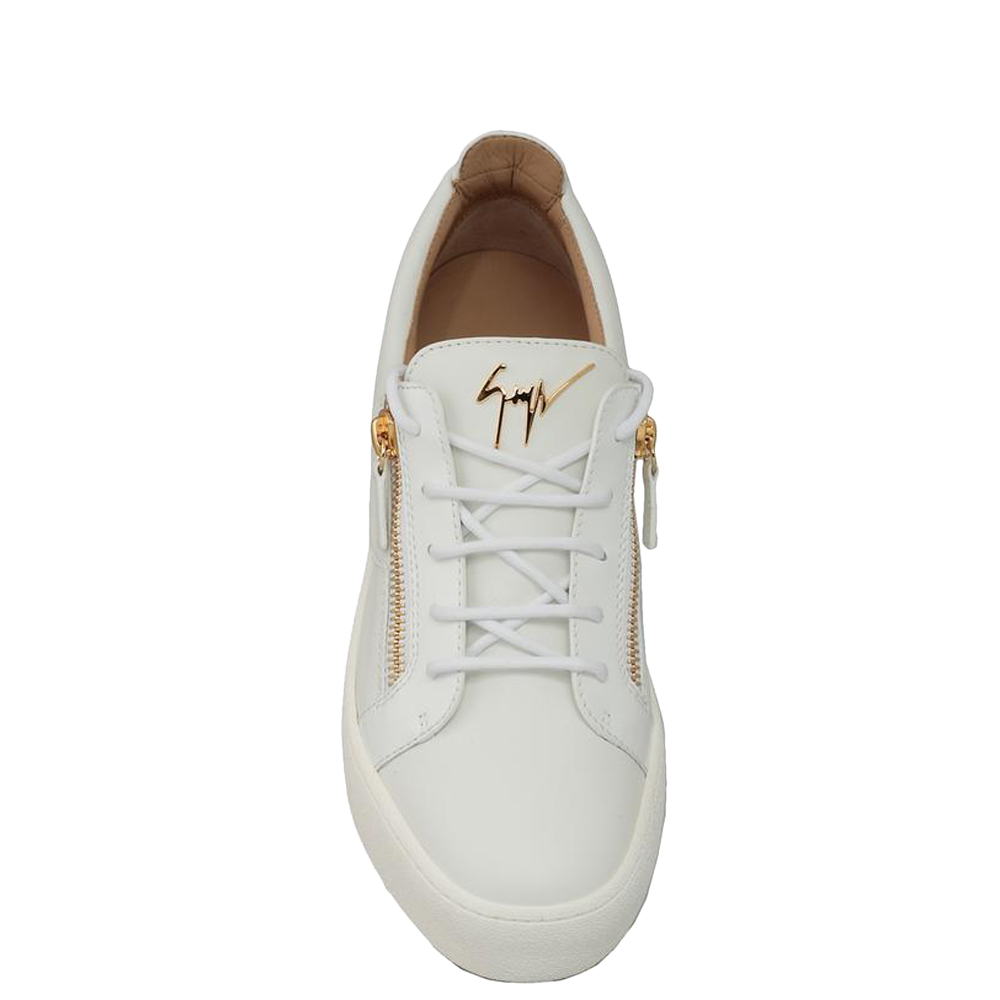 

Giuseppe Zanotti White Leather Frankie Sneakers Size EU