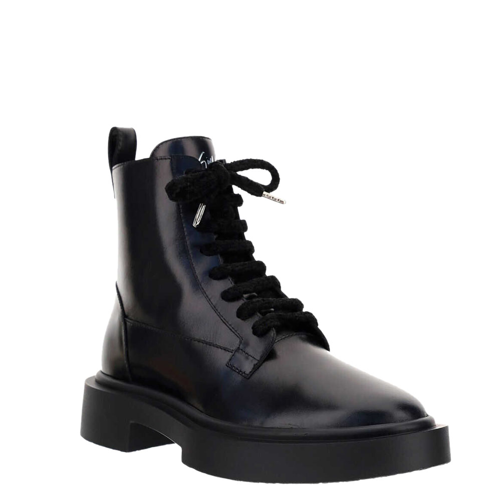 

Giuseppe Zanotti Black Leather Achille Biker Boots Size IT
