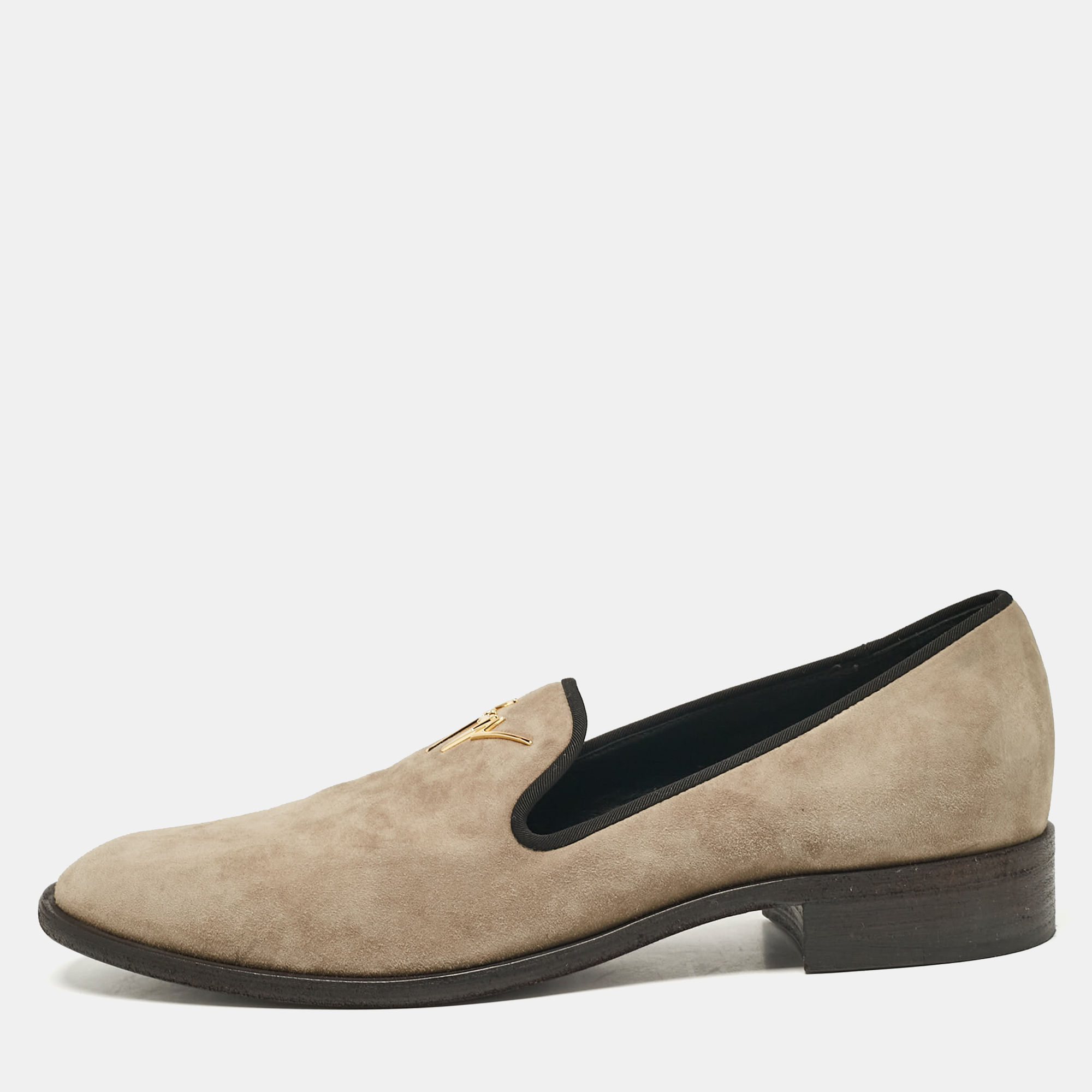 

Giuseppe Zanotti Grey Suede Slip on Smoking Slippers Size