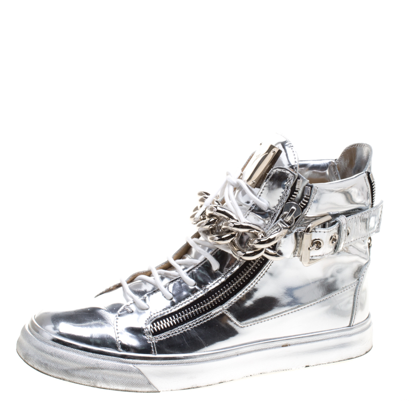 silver giuseppe zanotti sneakers