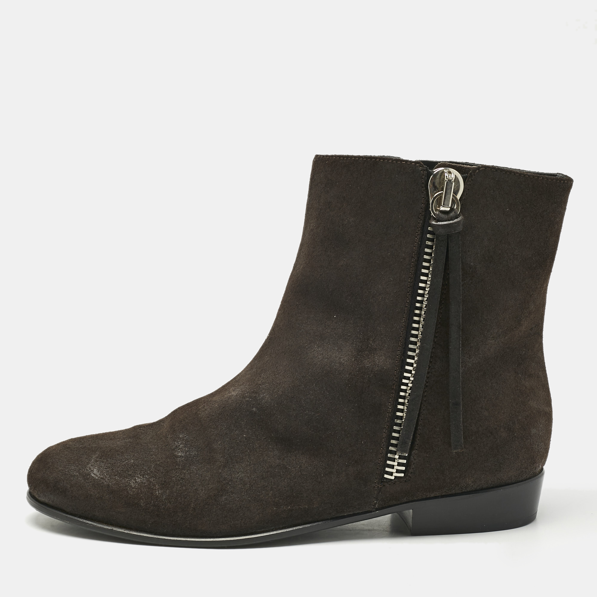 

Giuseppe Zanotti Dark Brown Suede Chelsea Ankle Boots Size