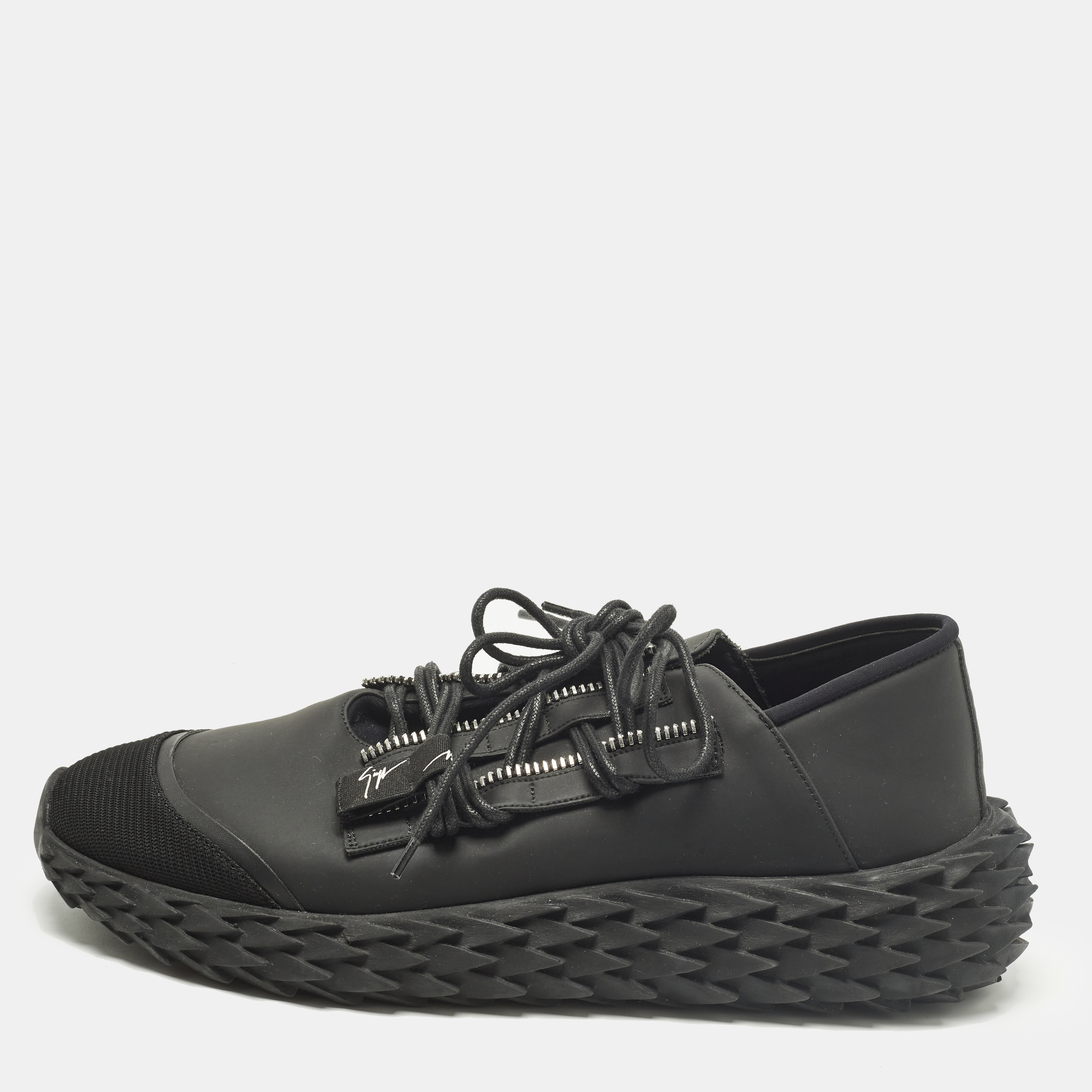 

Giuseppe Zanotti Urchin Size  Black Leather Lace Up Sneakers
