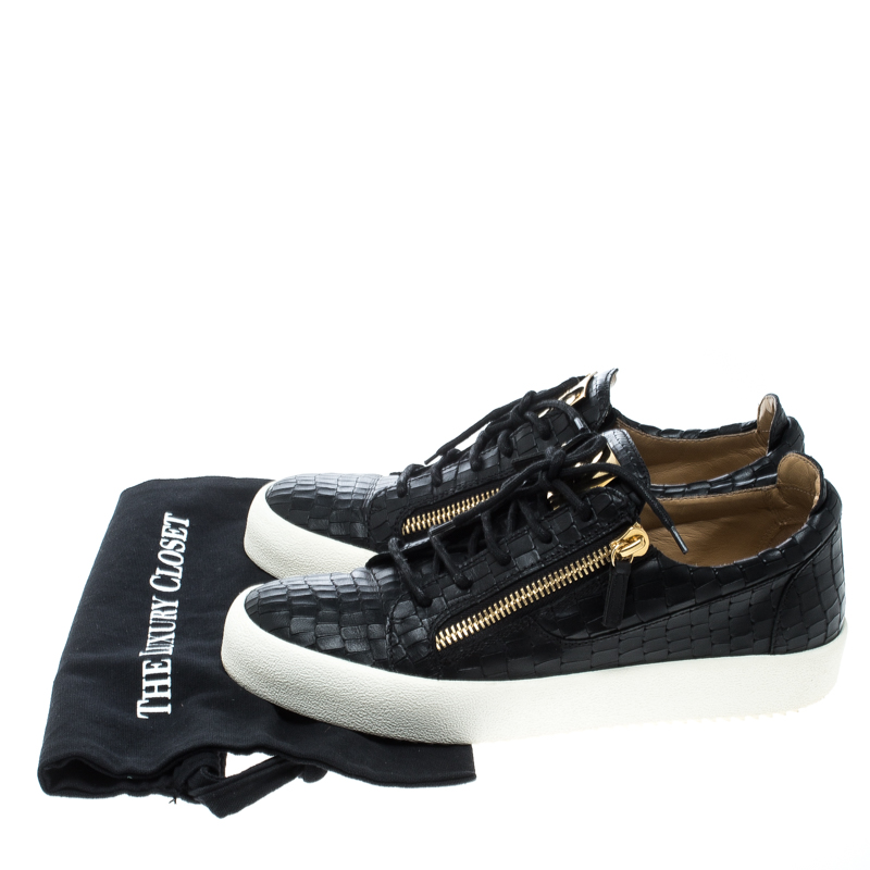 Zanotti Black Crocodile Embossed Leather Sneakers Size 43 Zanotti | TLC