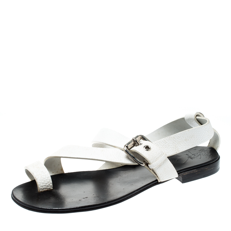 white cross strap sandals