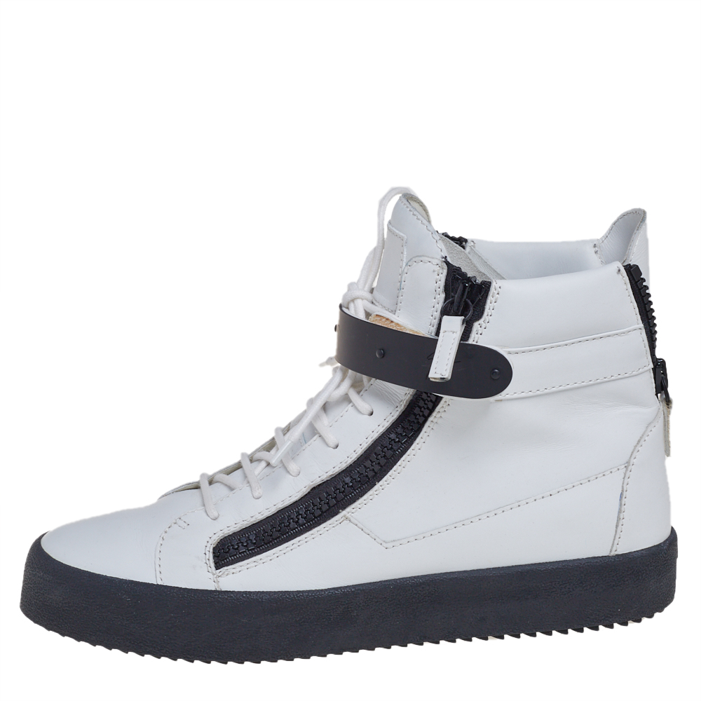 

Giuseppe Zanotti White Leather May Birel Sneakers Size