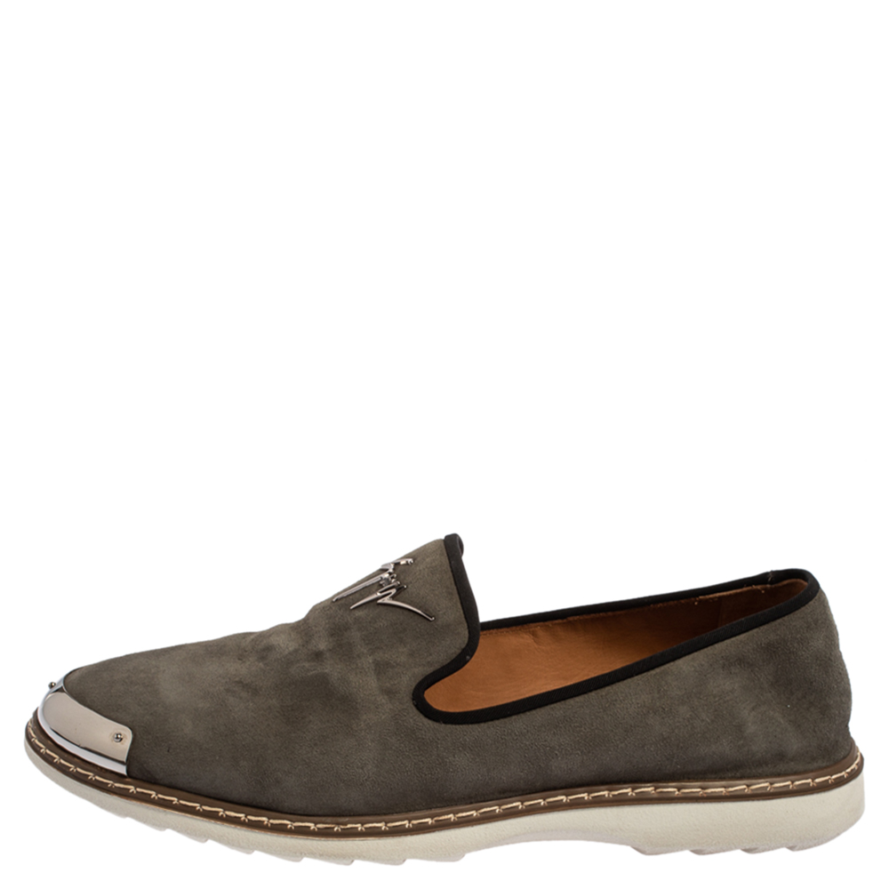 

Giuseppe Zanotti Grey Suede Slip On Sneakers Size
