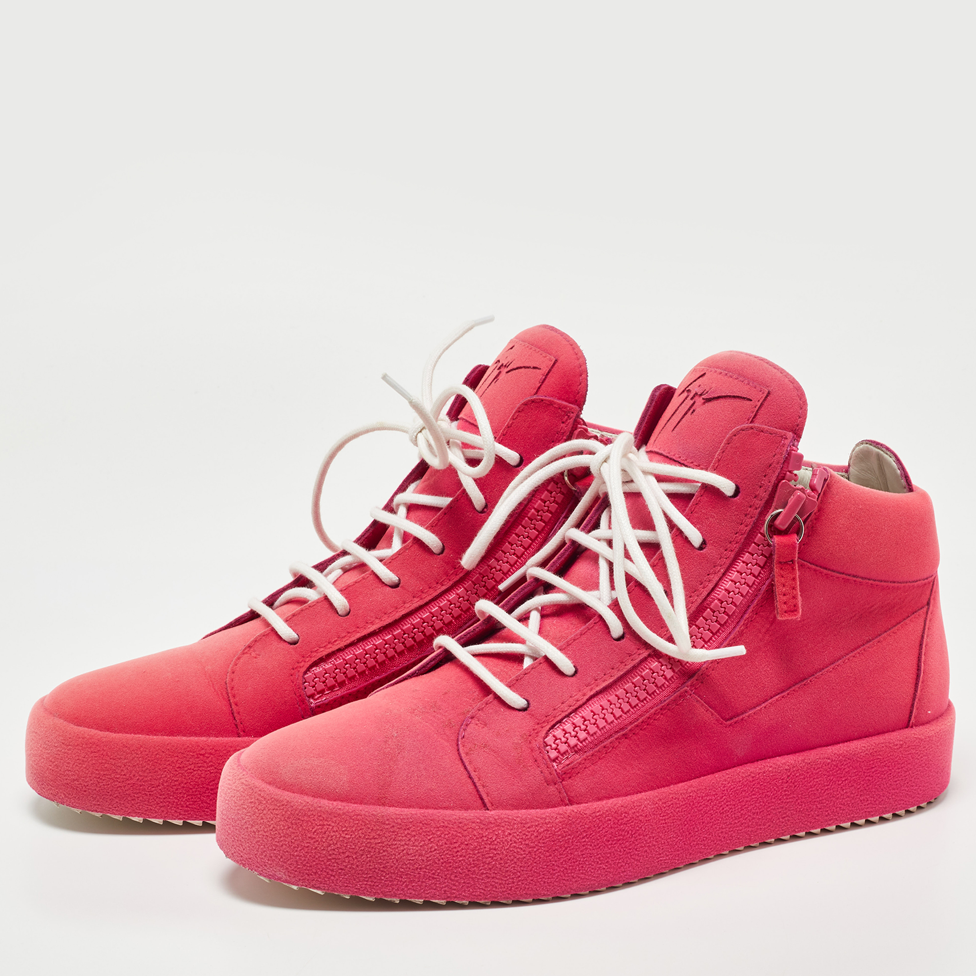 

Giuseppe Zanotti Two Tone Suede Kriss High Top Sneakers Size, Pink