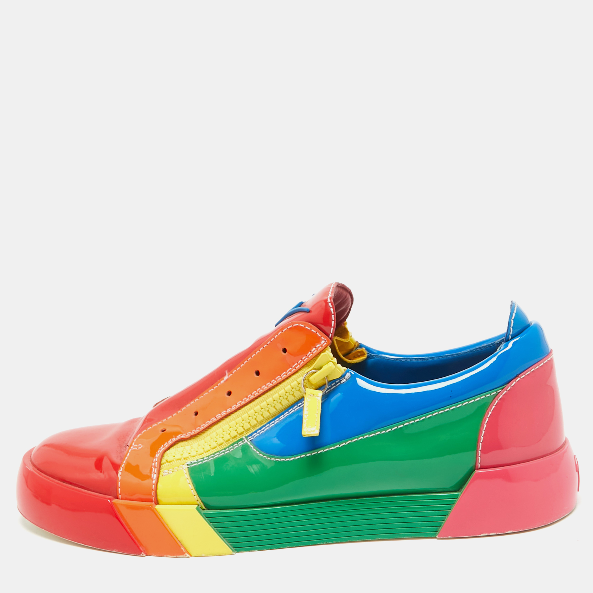 

Giuseppe Zanotti Rainbow Patent Leather Low Top Sneakers Size, Multicolor