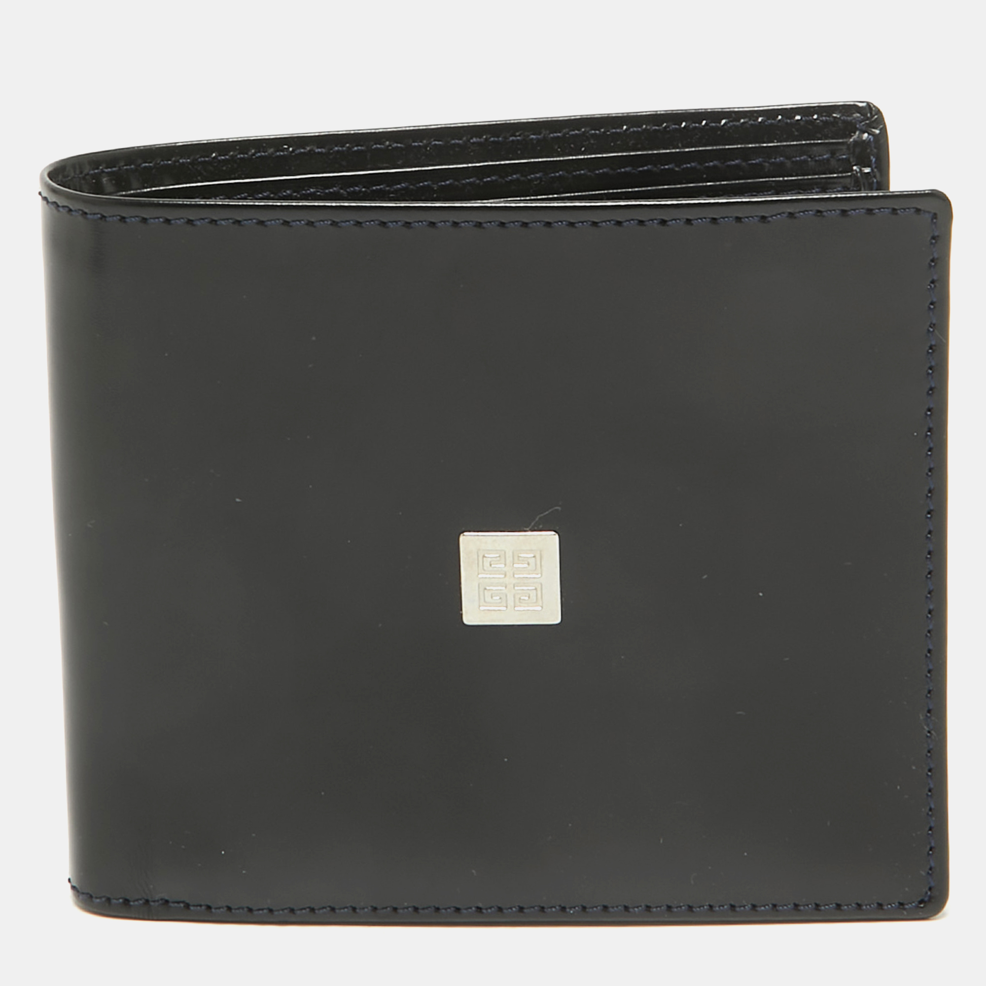 

Givenchy Black Glossy Leather Logo Bifold Wallet