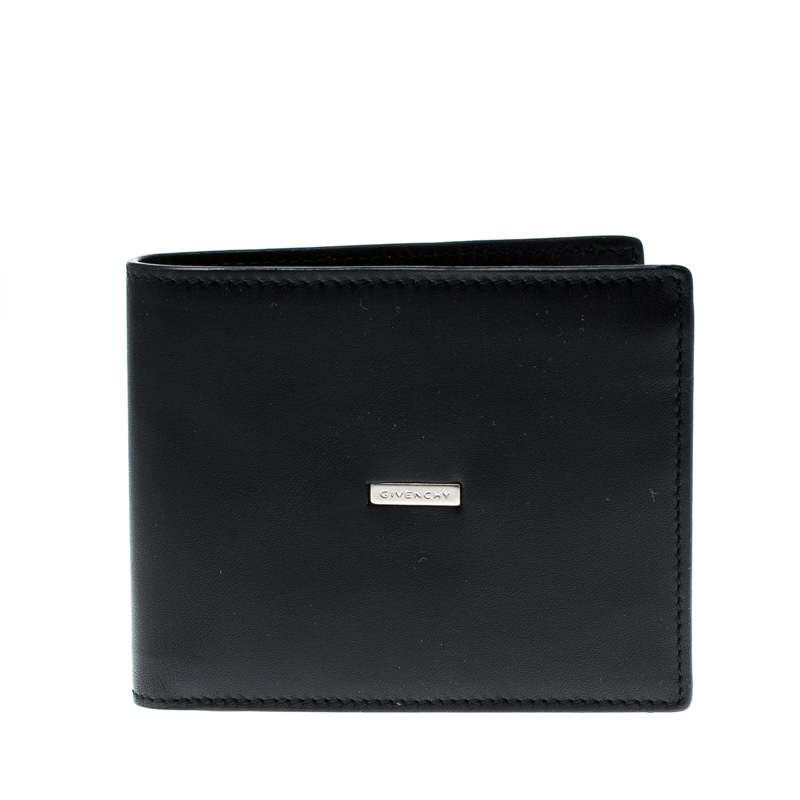 Givenchy Black Leather Bi Fold Wallet 