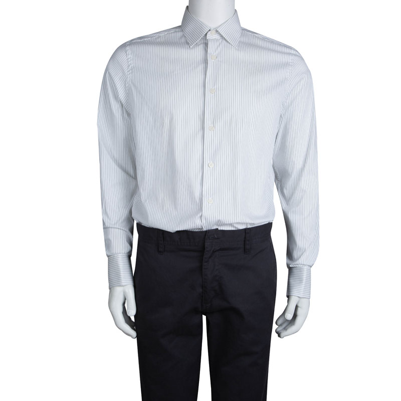 

Givenchy White Striped Long Sleeve Button Front Shirt