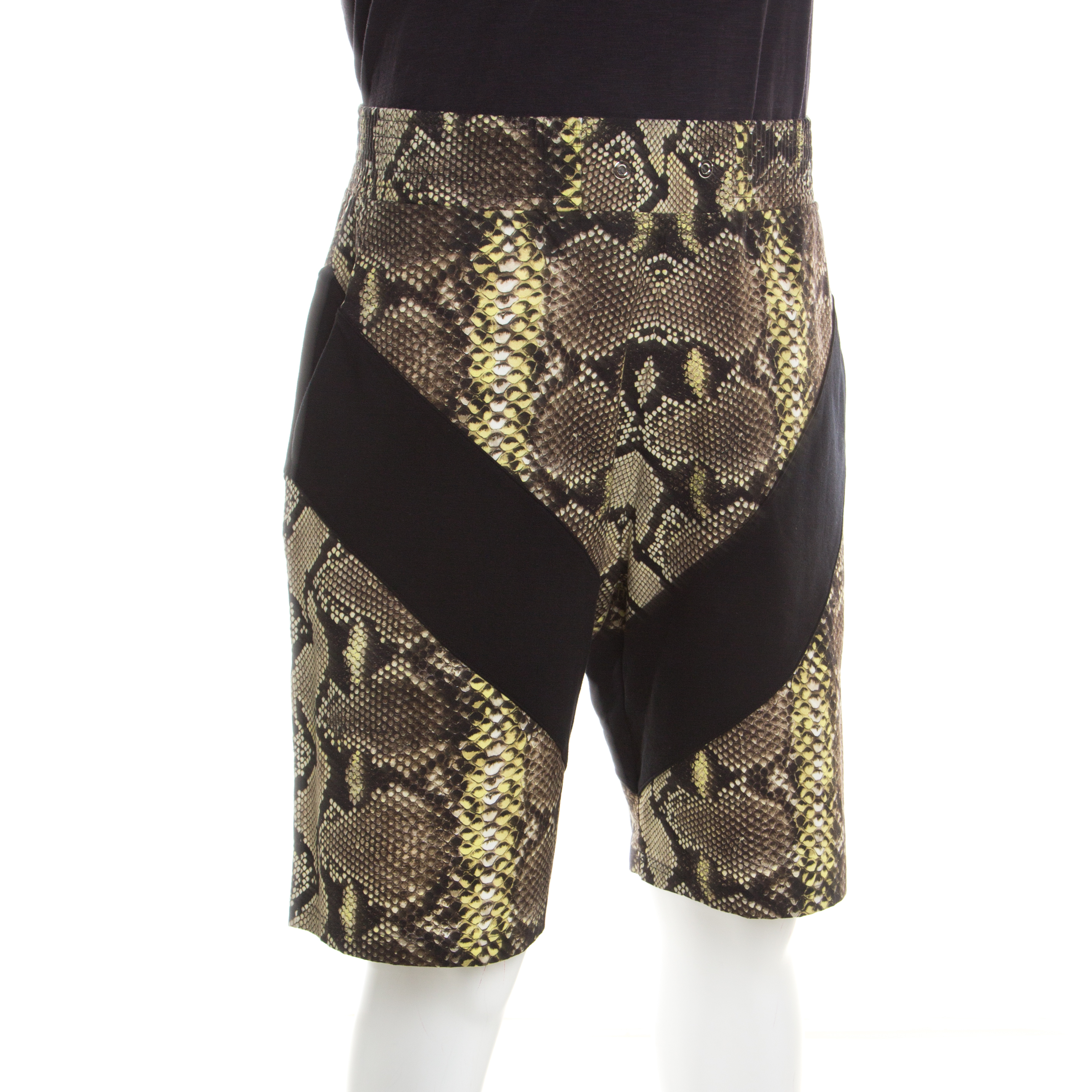 

Givenchy Multicolor Chevron Python Printed Cotton Bermuda Shorts