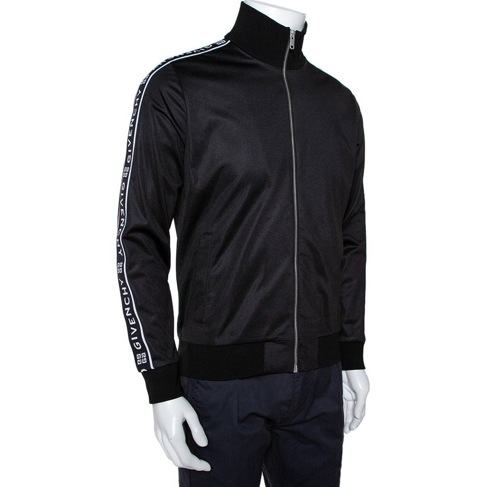 

Givenchy Black Ticker Sleeve Zip Up Track Jacket