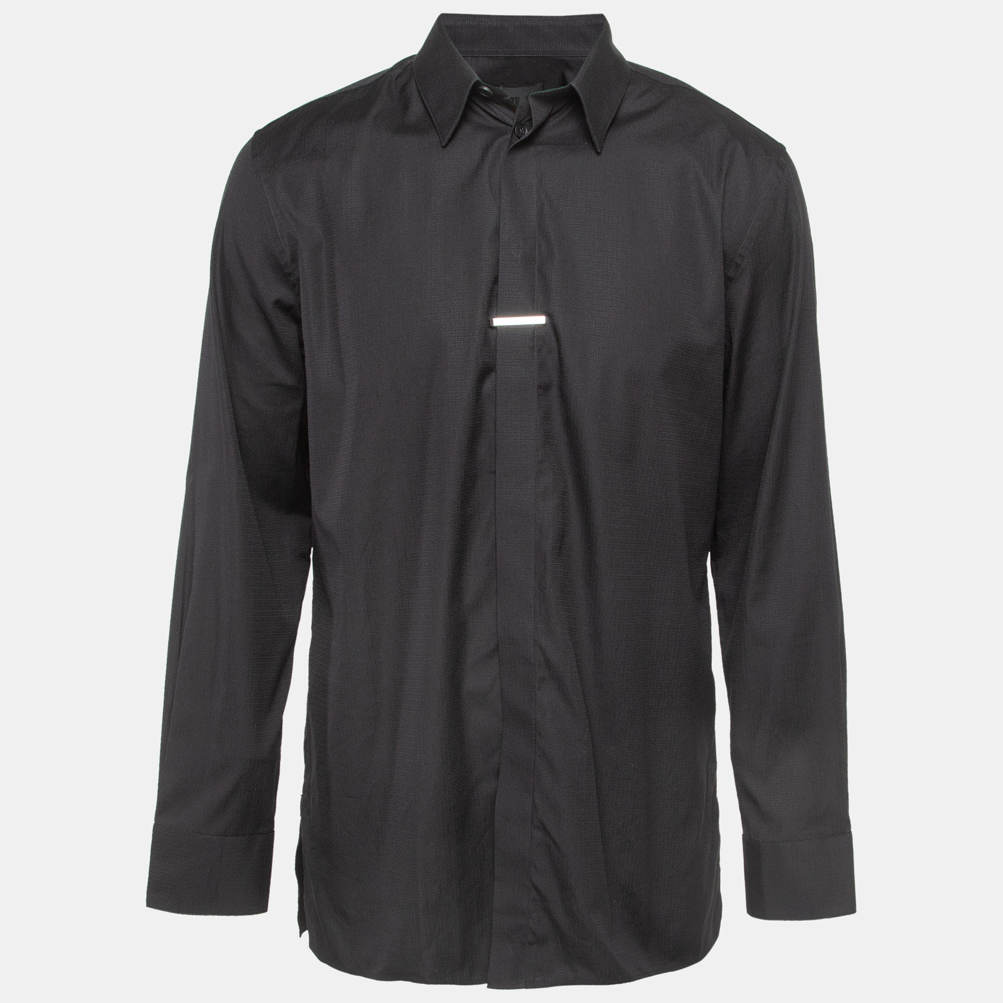 Pre-owned Givenchy Black Jacquard Cotton Long Sleeve Shirt Xxl