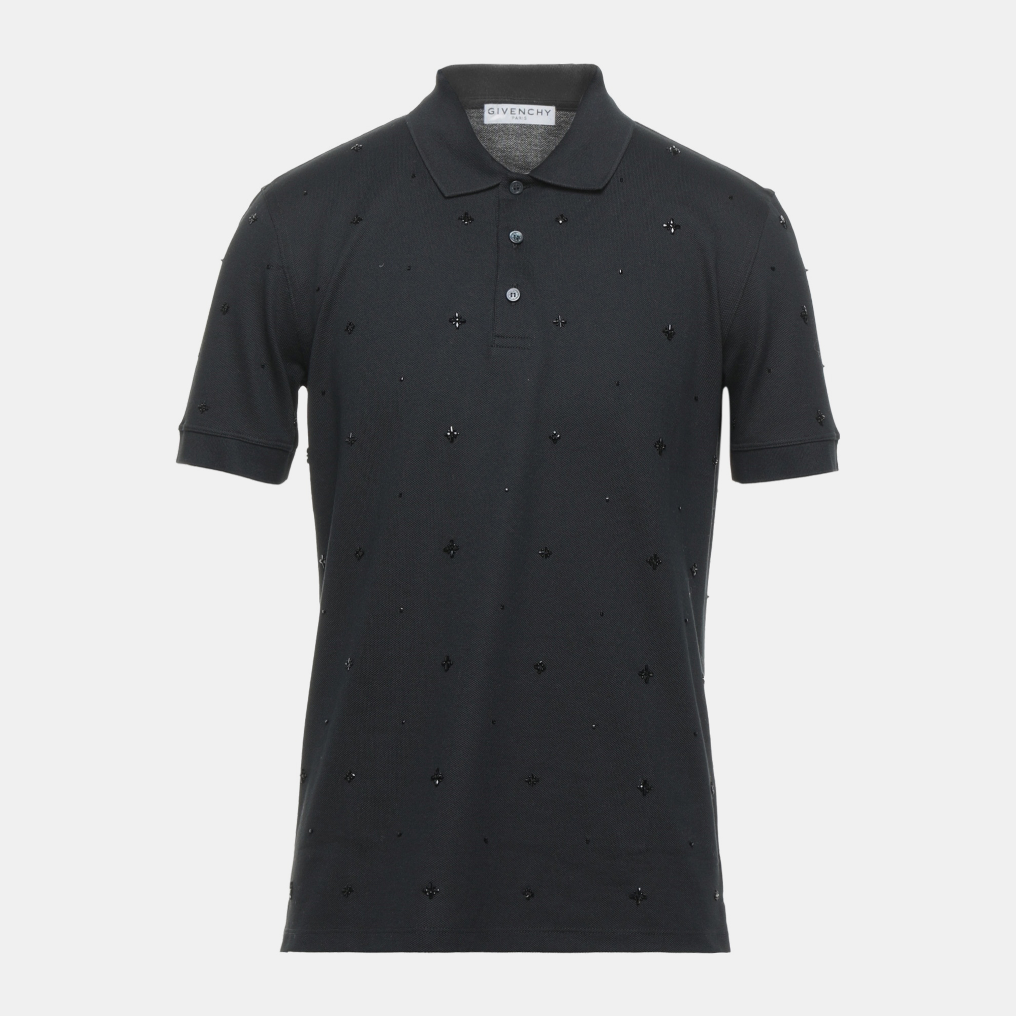 

Givenchy Black Cotton Crystal Embellished Polo T-Shirt S