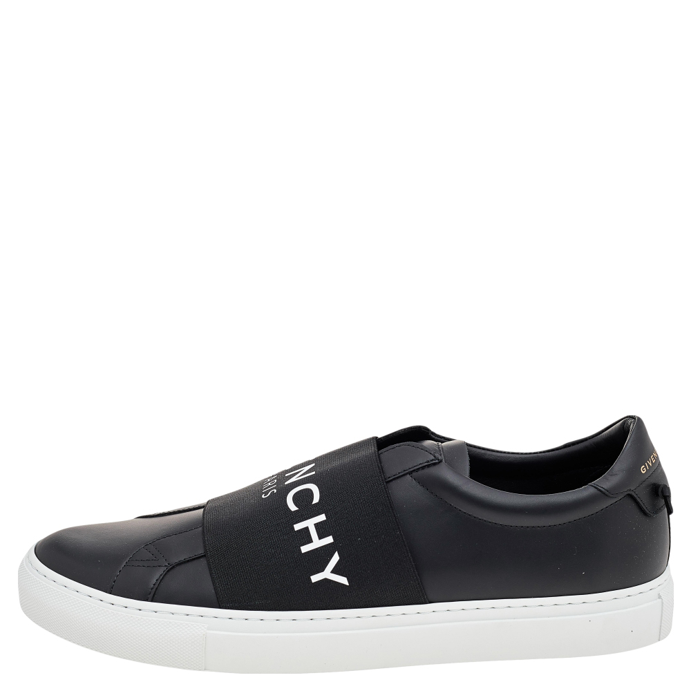 

Givenchy Black/White Leather Urban Street Logo Slip On Sneakers Size