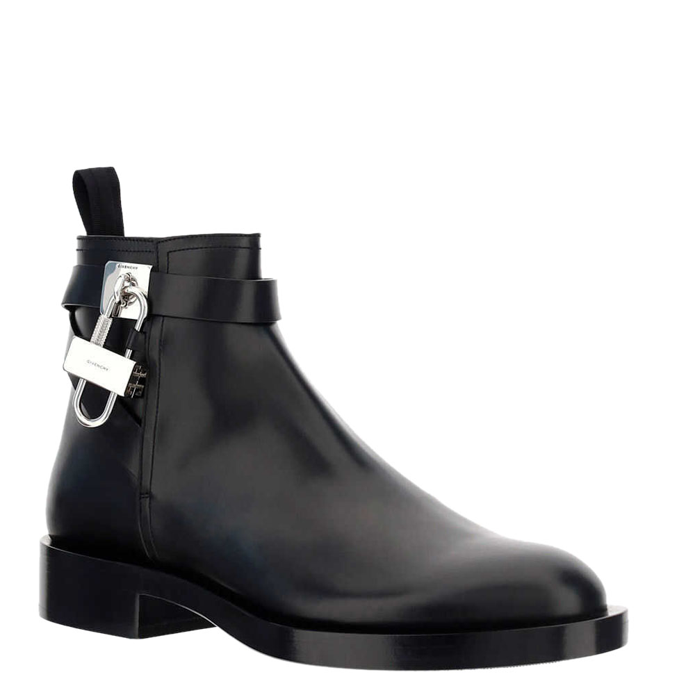 

Givenchy Black Calfskin Leather Lock Boots Size IT