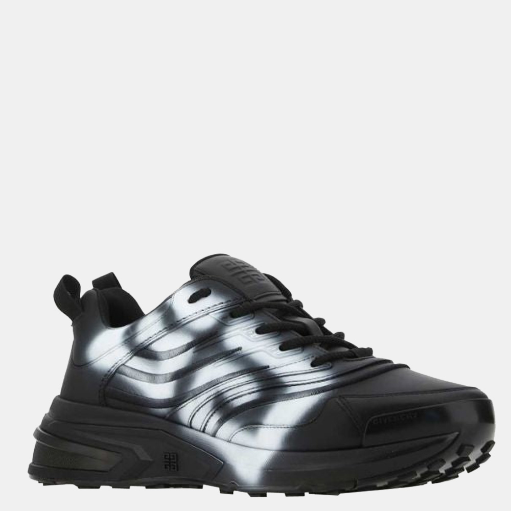 

Givenchy Black Leather Giv 1 Tag Effect Print Sneakers Size EU