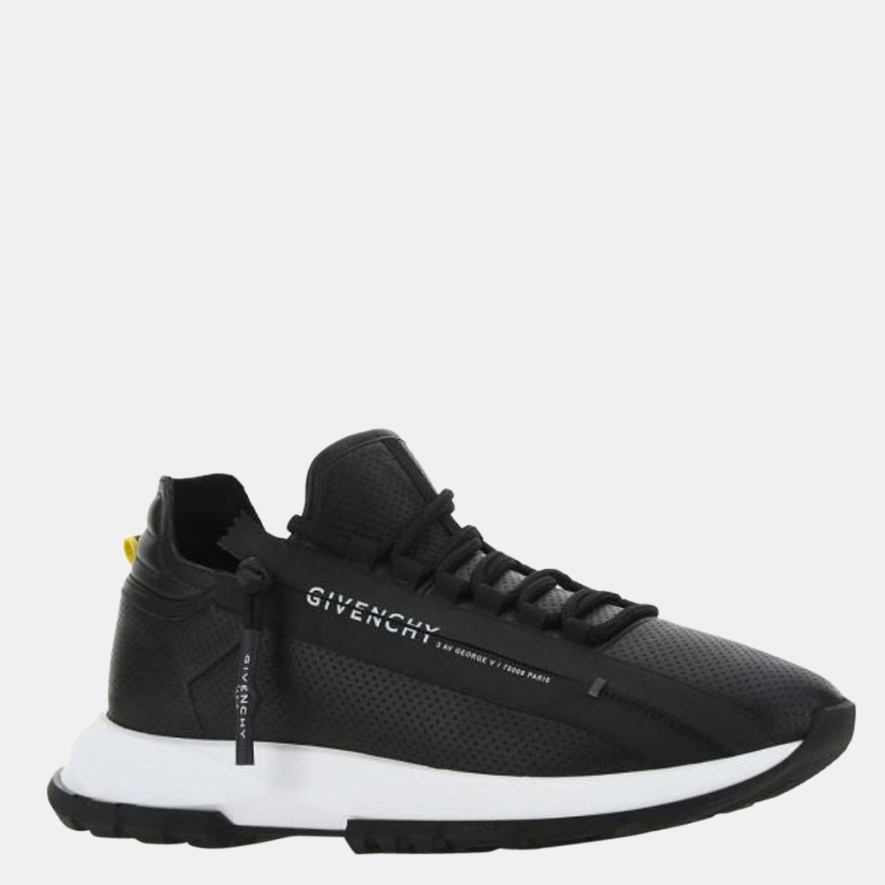 

Givenchy Black perforated leather with zip Spectre Runner Low Top Sneakers Size EU