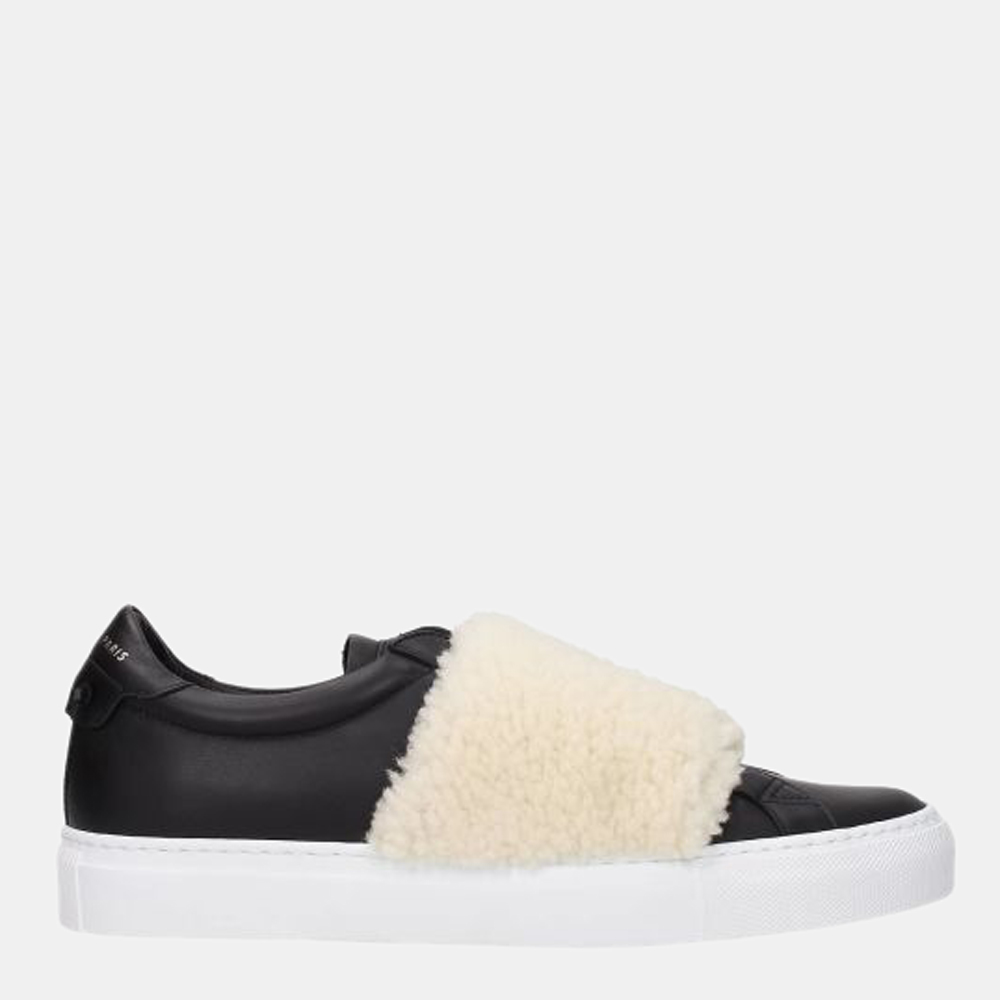 

Givenchy Black/Beige Leather and Shearling Urban Street Sneakers Size US 8 EU