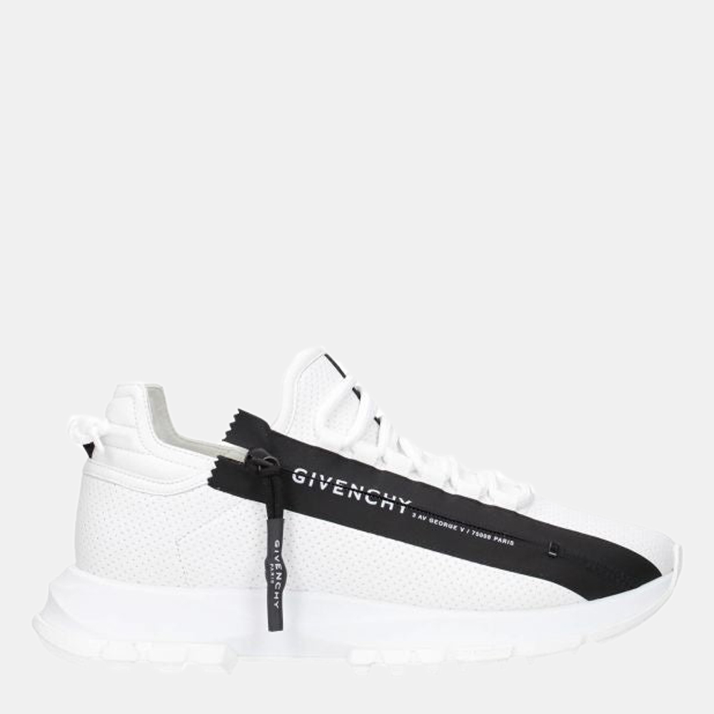 

Givenchy White Leather Spectre Logo Zip Sneakers Size US 8 EU