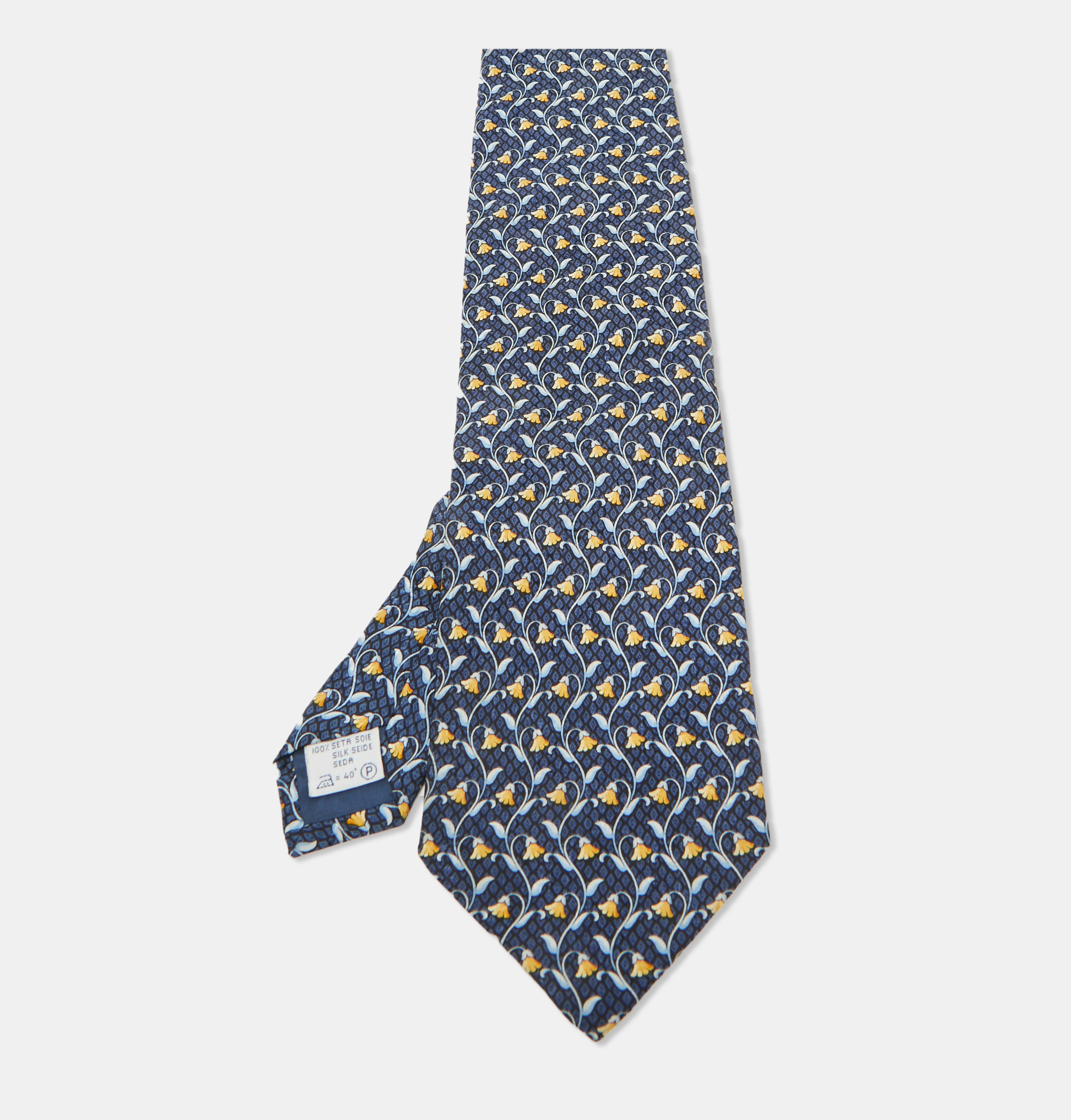 

Givenchy Blue Floral Print Silk Traditional Tie