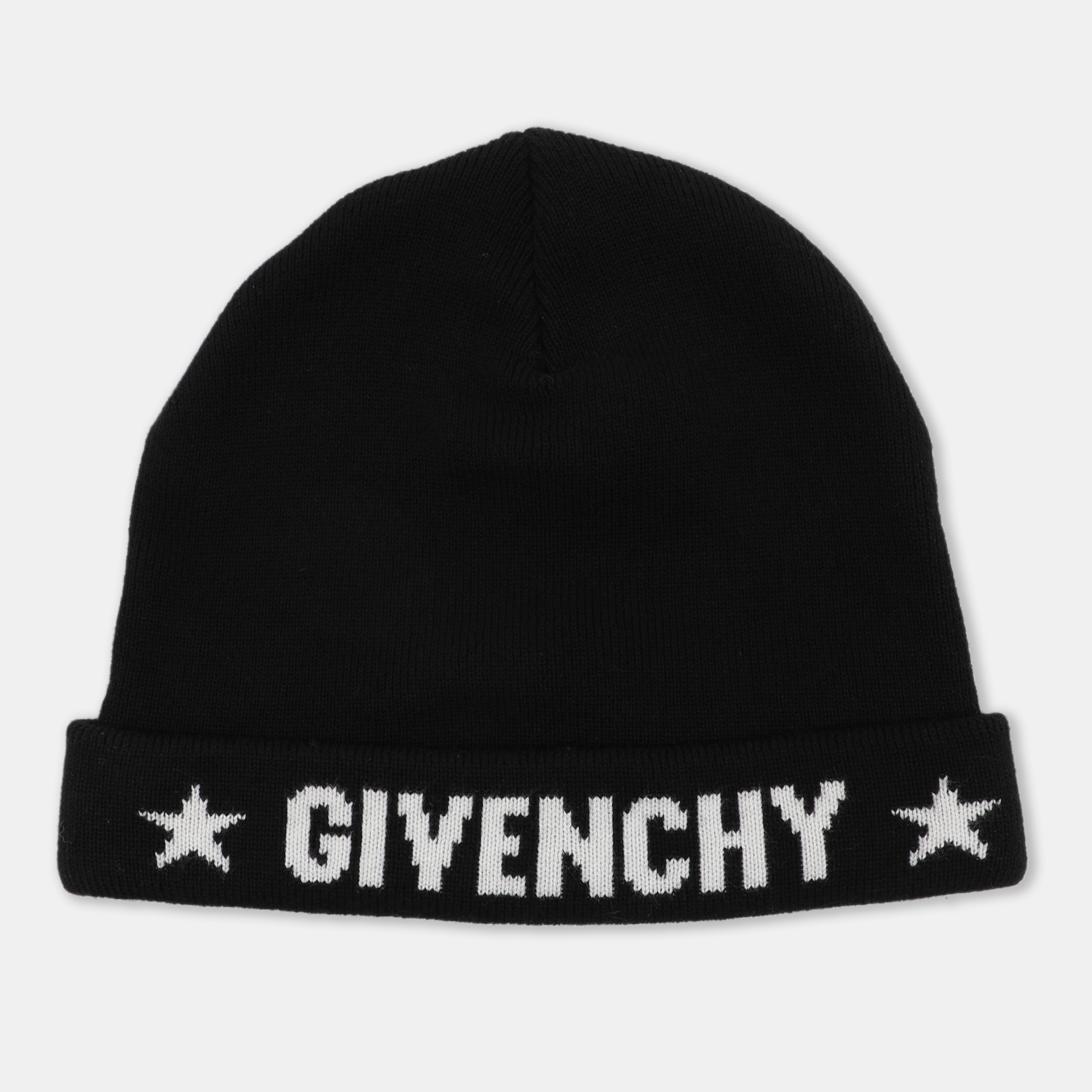 

Givenchy Black Star Logo Intarsia Knit Cashmere Beanie